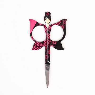 98403 Tesouras pequenas femininas com padrão floral, 6 variações de cor (BOHIN)