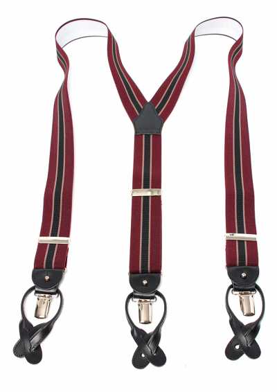 AT-2266-WI Albert Thurston Suspenders Striped 35MM Wine[Acessórios Formais] ALBERT THURSTON subfoto