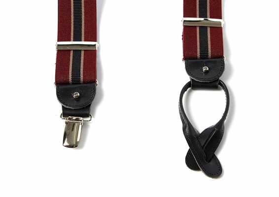 AT-2266-WI Albert Thurston Suspenders Striped 35MM Wine[Acessórios Formais] ALBERT THURSTON subfoto