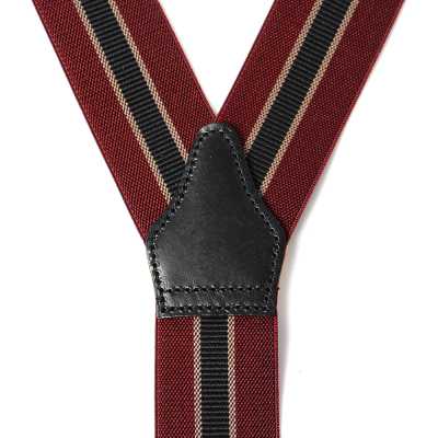 AT-2266-WI Albert Thurston Suspenders Striped 35MM Wine[Acessórios Formais] ALBERT THURSTON subfoto