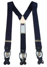 AT-MOIRE Albert Thurston Suspenders Ribbon Moire Preto / Azul Marinho / Branco 2 Em 1[Acessórios Formais] ALBERT THURSTON subfoto