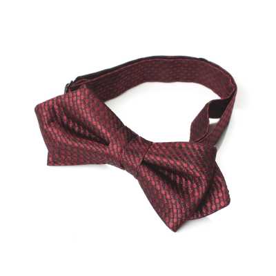BFK-987 Gravata borboleta jacquard de seda fabricada no Japão, padrão Kanoko, vinho