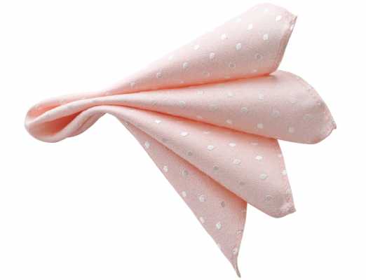 CF-974 Lenço de bolso de seda fabricado no Japão, com estampa de poás rosa