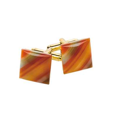 Abotoaduras quadradas, dourado alaranjado