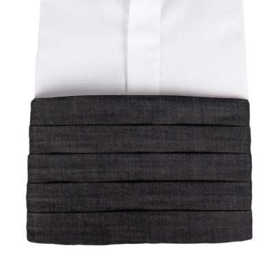 CM-D02 Faixa Cummerbund em Jeans de Algodão Pima Azul-marinho