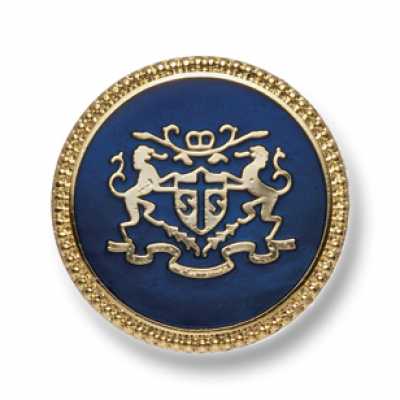 EX249 Botões de metal fabricados no Japão para ternos e jaquetas Dourado/Azul-marinho
