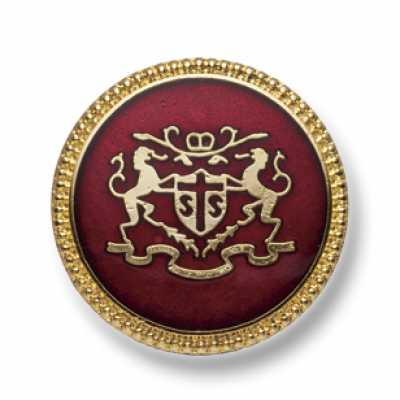 EX251 Botões de metal fabricados no Japão para ternos e jaquetas, dourado/vermelho
