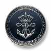 EX256 Botões de metal fabricados no Japão para ternos e jaquetas, prata/azul-marinho
