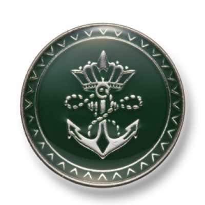 EX260 Botões de metal fabricados no Japão para ternos e jaquetas, prata/verde