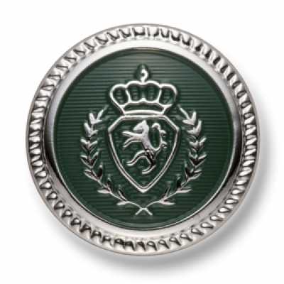 EX268 Botões de metal fabricados no Japão para ternos e jaquetas Prata/Verde