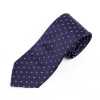 HVN-23 Gravata feita à mão em tecido VANNERS, padrão Paisley Dot, azul-marinho