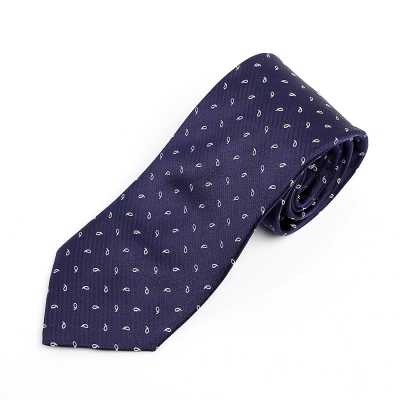 HVN-23 Gravata feita à mão em tecido VANNERS, padrão Paisley Dot, azul-marinho