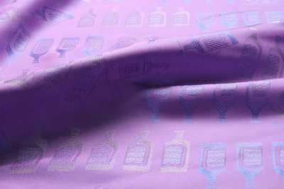 KS1009 [outlet] Forro 100% Cupro Tingido, Fabricado Em Fujiyoshida, Estampa De Garrafa