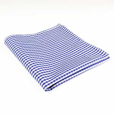 RCF-04 Lenço de bolso com padrão xadrez em azul-marinho confeccionado com tecido English Ringhart