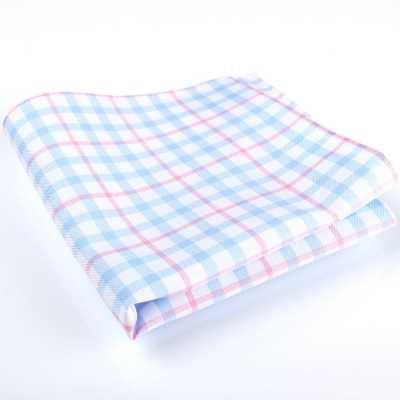 RCF-6269-09 Chief em padrão xadrez tartan, feito com tecido British Ringhart, branco/azul sax