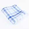 RCF-7047-10 Lenço xadrez em blocos Branco/Azul em tecido Ringhart, fabricado na Inglaterra