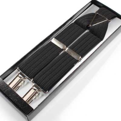 SR-102 Suspensórios Fabricados no Japão, com Presilhas, Estilo X, Preto