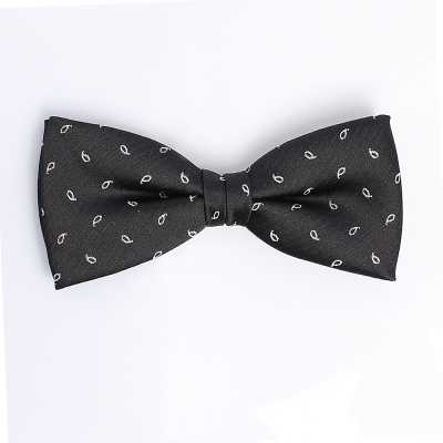 VBF-22 Gravata borboleta feita com tecido VANNERS, Paisley Dot, preta