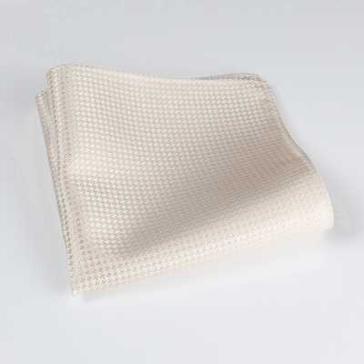 VCF-11 Lenço de bolso feito com tecido VANNERS, padrão pied-de-poule, dourado champanhe