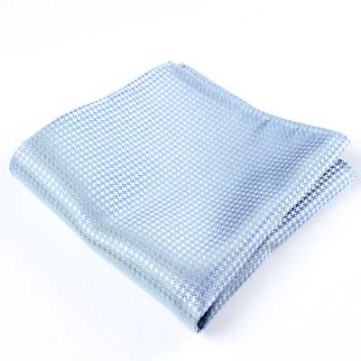 VCF-12 Lenço de bolso em tecido VANNERS, padrão pied-de-poule, Azul Sax