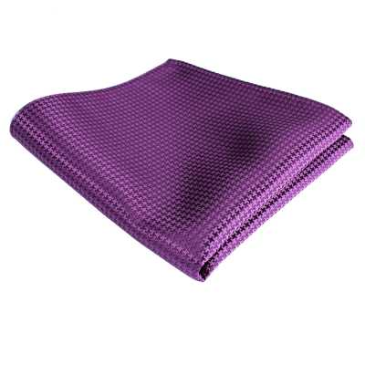 VCF-14 Lenço de bolso, padrão pied-de-poule, roxo, feito com tecido VANNERS