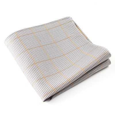 VCF-19 Lenço de bolso feito com tecido VANNERS padrão xadrez Glen cinza claro