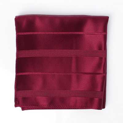 VCF-21 Vinho Listrado Pocket Square Usando Tecido VANNERS