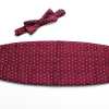 VCM-24 VANNERS Têxtil Usado Cummerbund Paisley Dot Wine